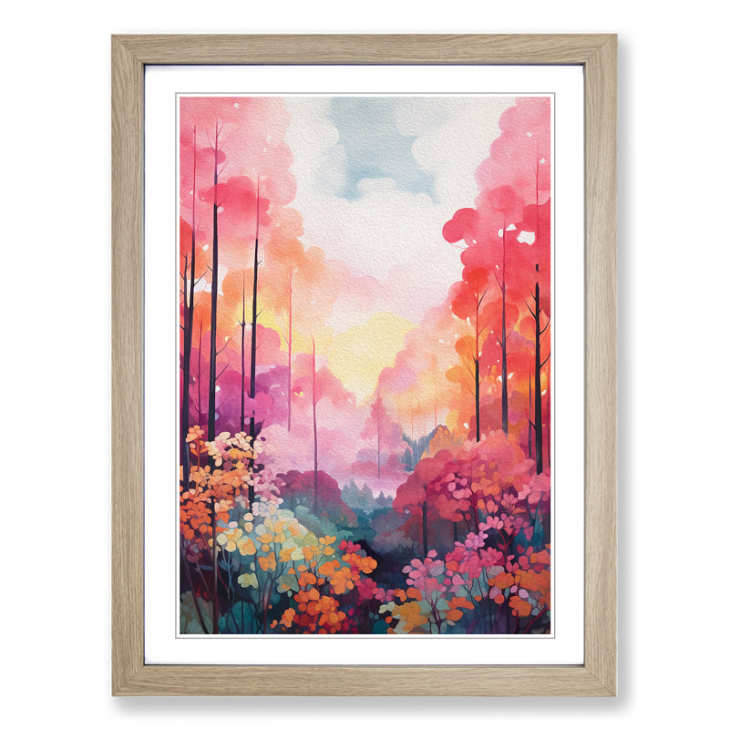 Single Picture Frame Print on Wood, 64cm H x 46cm W, Oak Framed