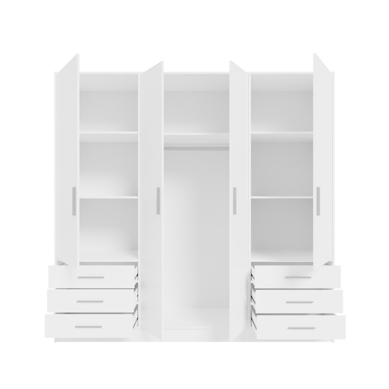 Ingram 4 Door Wardrobe, White Matt/White Matt
