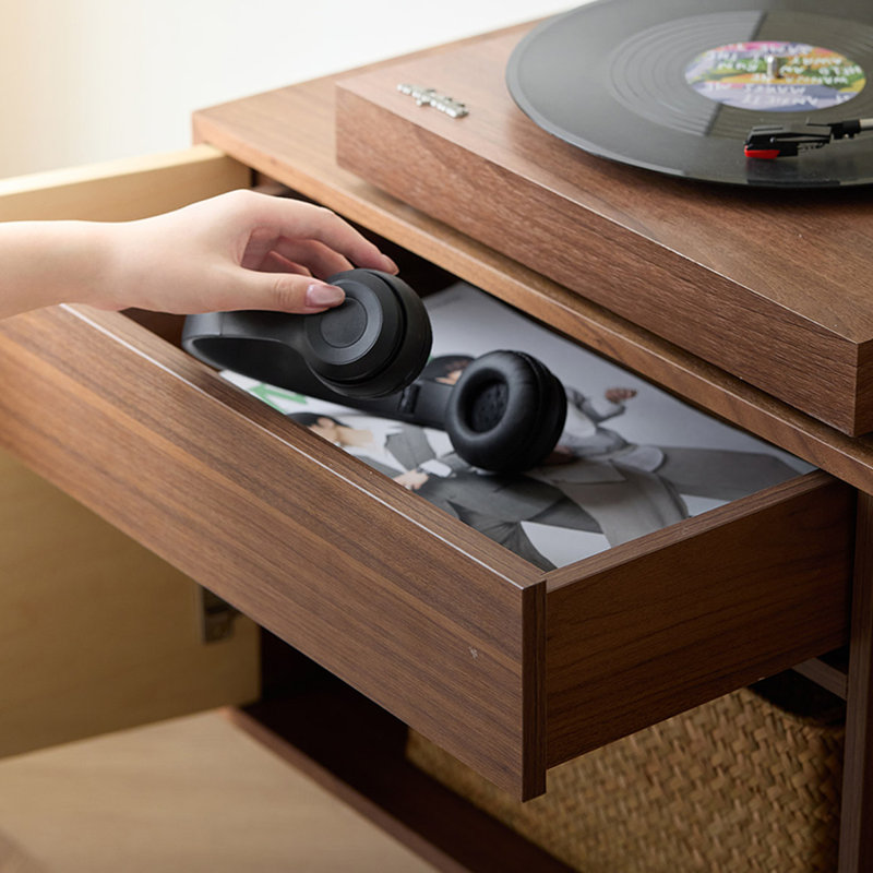 Meuble télé moderne en bois manufacturé massif, H 23,62 po x L 86,61 po x l 15,75 po