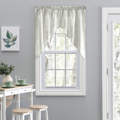 Charis Cotton Blend Striped Swag Window Valance