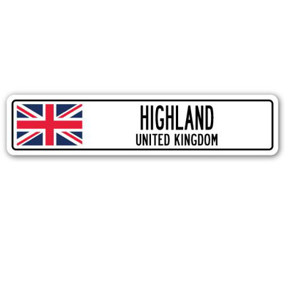 Panneau de signalisation en aluminium Highland, Royaume-Uni