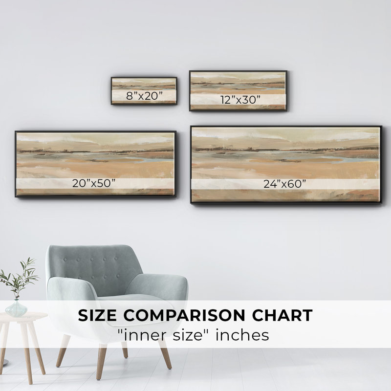 «Earth Tone Landscape II», toile encadrée, H 20 po x l 50 po x P 1,5 po, Noir