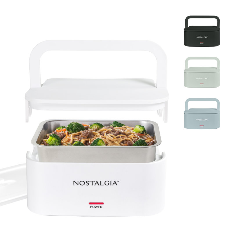 Nostalgie 32 oz Boîte à lunch portable et chauffée, Blanc