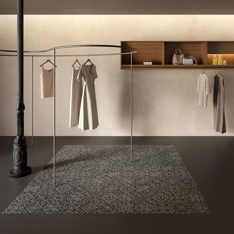 Helix 8X8 Porcelain Tile, Black