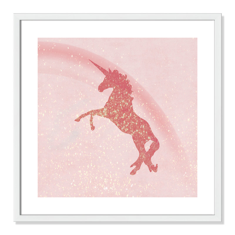 Paillettes licorne 2, H 23,5 po x l 23,5 po x P 1,19 po, Encadré de boîte blanc