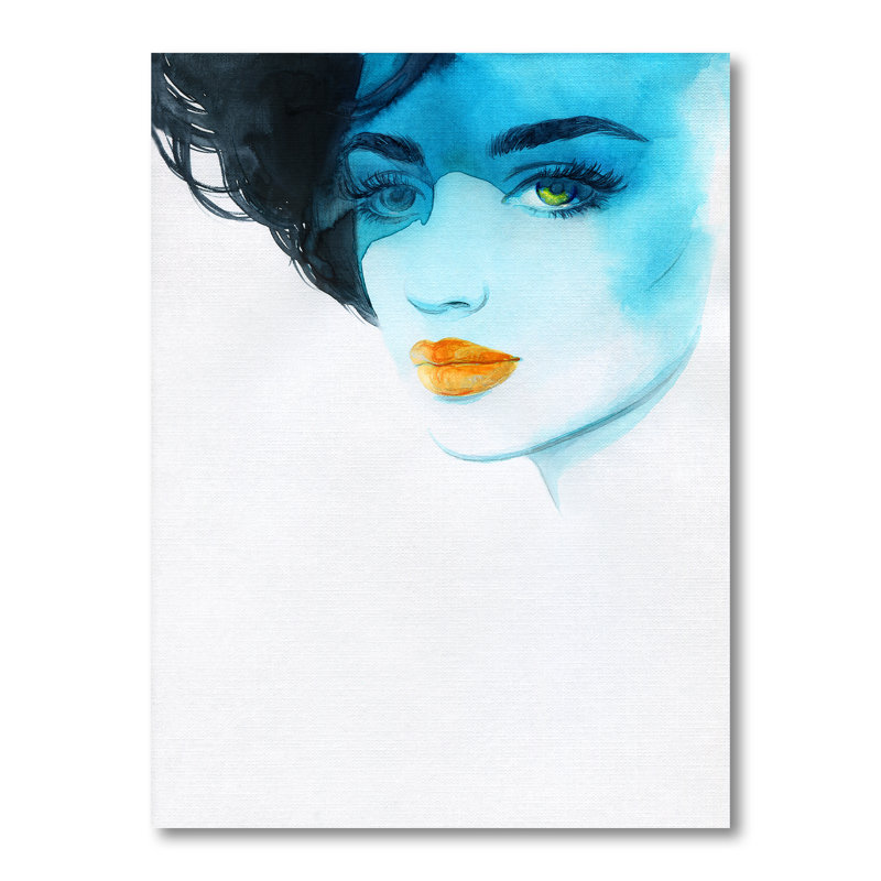 Portrait d'un élégant mannequin X - œuvre d'art sur toile Glam, H 44 po x l 34 po x P 1,5 po, Toile tendue