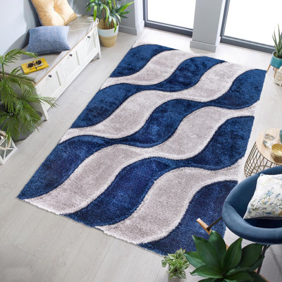 Ahan Geometric Machine Tufted Shag 120cm X 170cm Indoor / Outdoor Area Rug