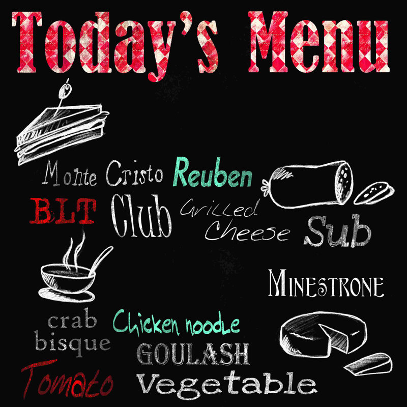 Todays Menu 2 - Wrapped Canvas Graphic Art, 20" W x 20" H