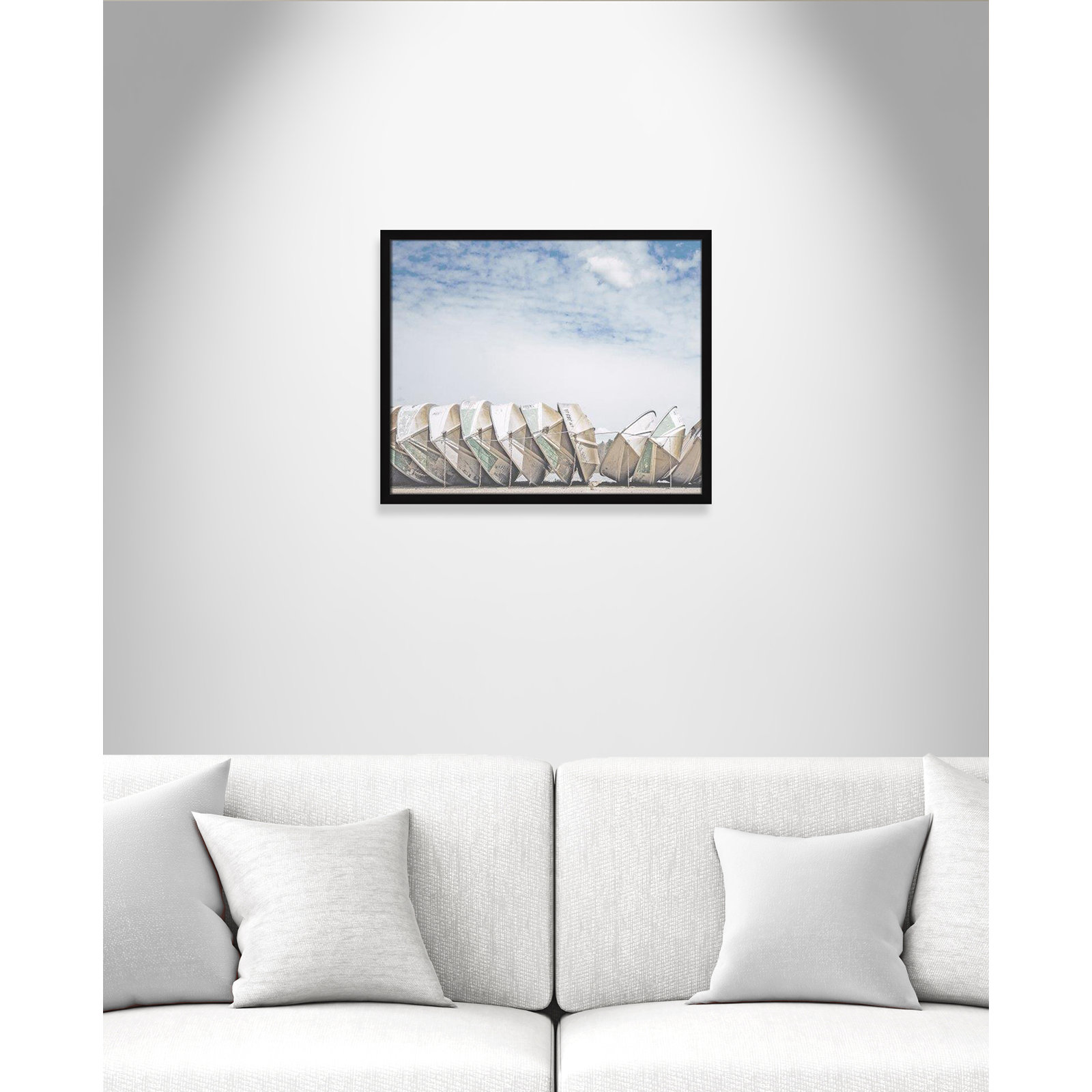 Hennecy "Wooden Boats" Print by Leah Straatsma, 21.5" H x 25.5" W x 1.25" D, Satin Black