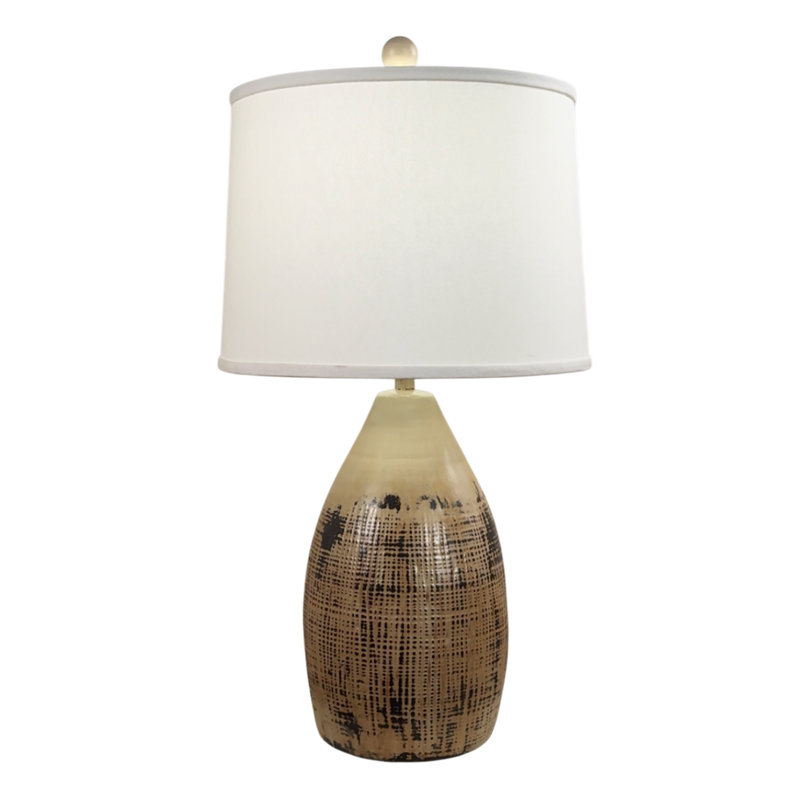 LAMPE DE TABLE RUSTIC SHORELINE TAN TEXTURED, Brun/brun clair
