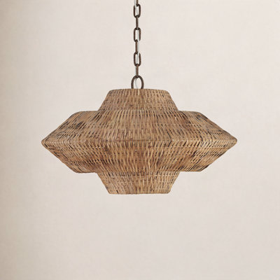 Melbourne Single Light Rattan Iron Dimmable Pendant