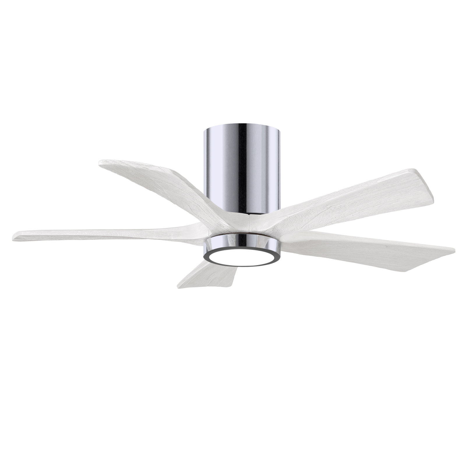 Irene Ceiling Fan with LED Light Kit, Polished Chrome, 42", Matte White