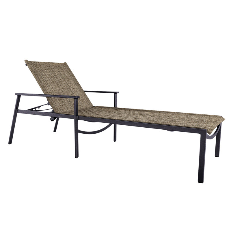 Marin Outdoor Chaise Lounge, Graphite, Augustine Gravel