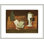 Nature morte avec une bouteille jouant aux cartes et un verre à vin sur une table par Pablo Picasso, impression giclée encadrée