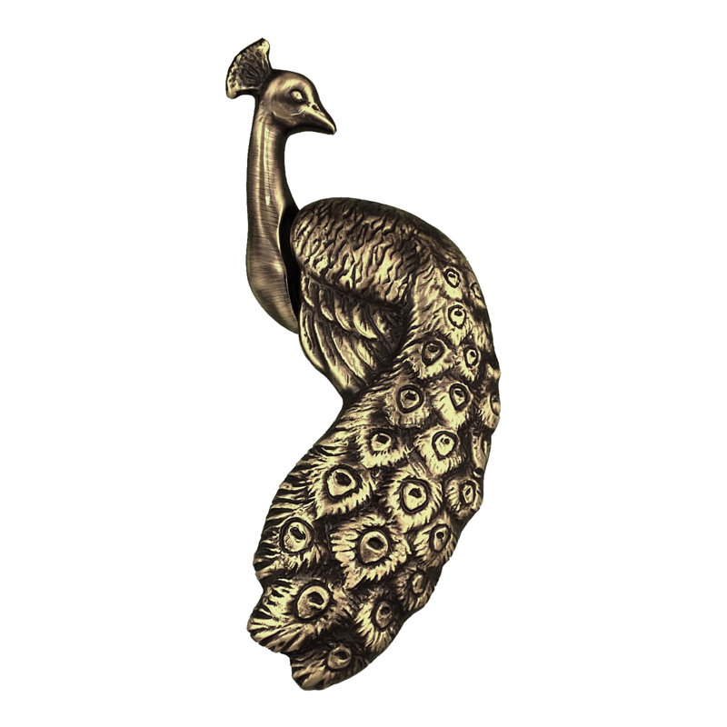 Heurtoir de porte paon, Laiton antique