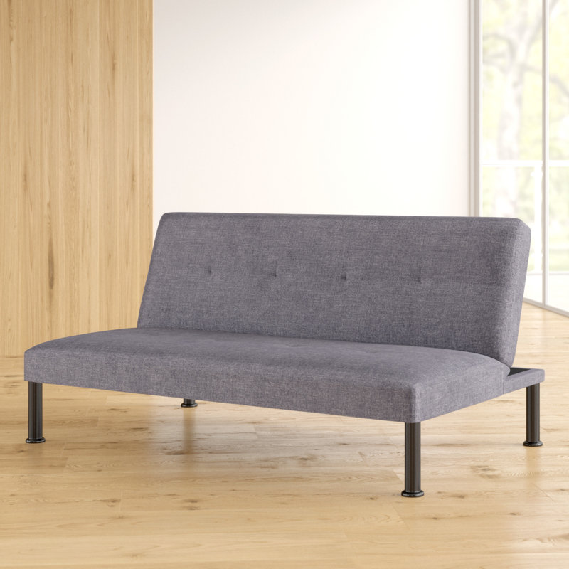 Iselys Twin 64 " Upholstered Convertible Sofa, Gray Linen