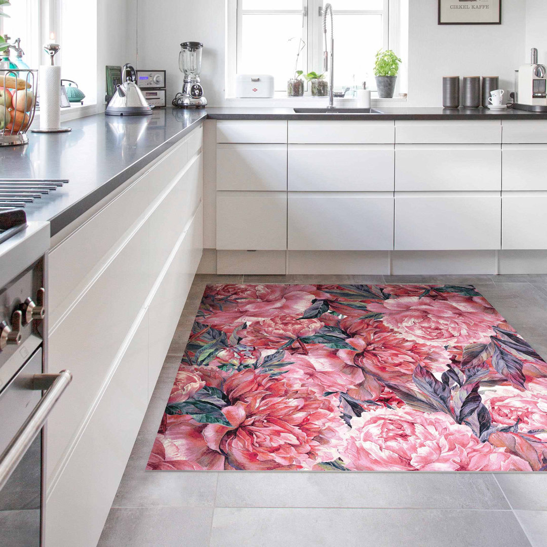 Vorleger Santoro mit Blumenmuster in Rosa