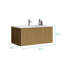 Meuble-lavabo rayé en chêne naturel avec lavabo à surface solide blanc, meuble-lavabo mural flottant pour salle de bain moderne, lavabo une pièce sans drain, pré-assemblé