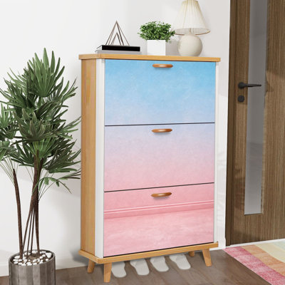 Rangement pour chaussures avec 3 tiroirs rabattables pour étagère de rangement pour chaussures en béton