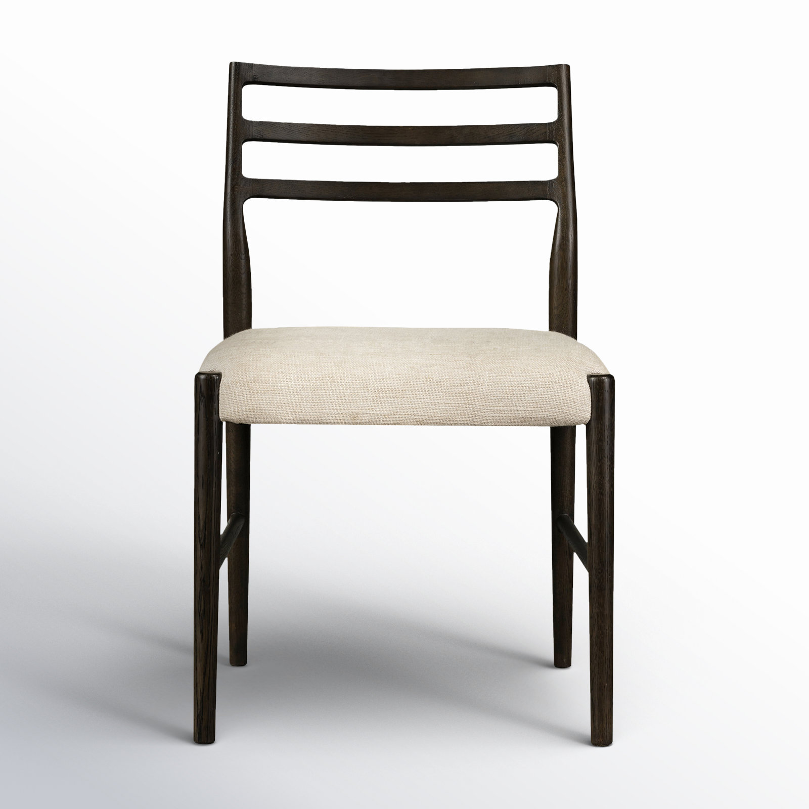 Lindyn Cotton Oak Side Chair, Ivory Cotton/Polyester Blend/Viscose, Scrubbed Oak Black