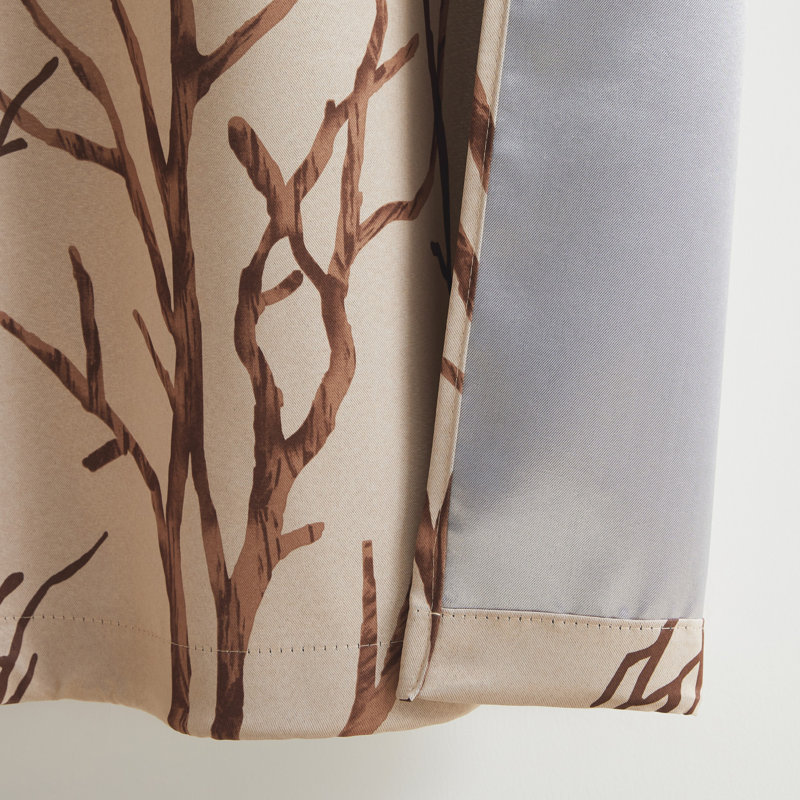 Kingdom Branch Blackout Curtain Panel, Taupe, 40" W x 63" L