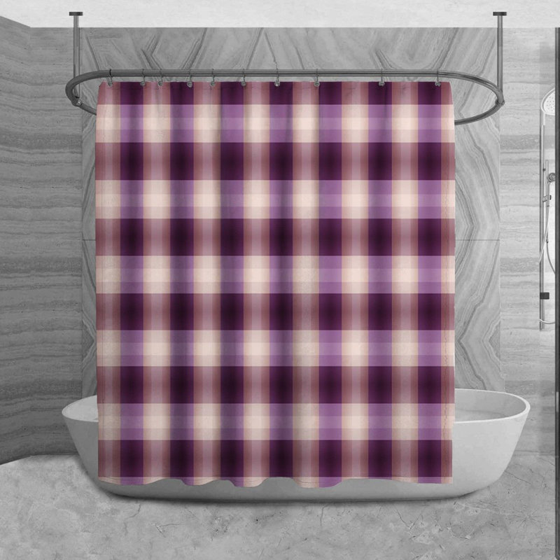 Rideau de douche Saphirah Gingham, H 84 po x l 70 po