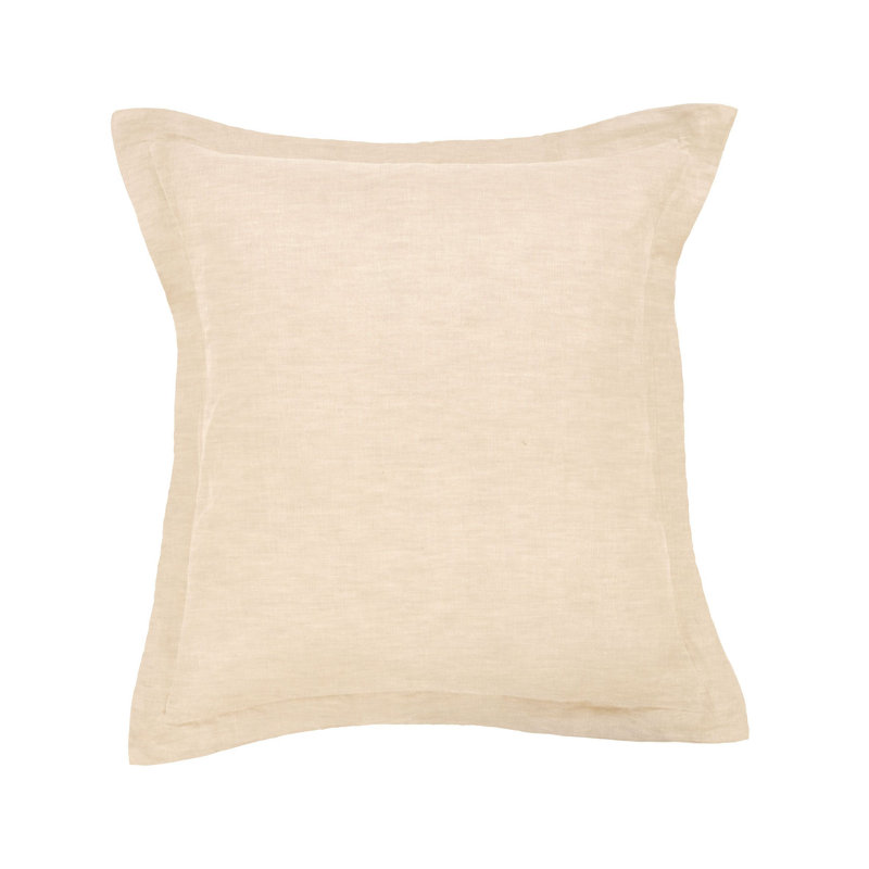 26" X 26" French Linen Euro Pillow With Flange, Putty Heather