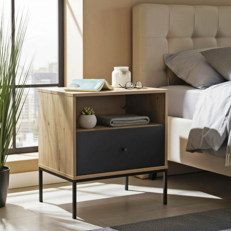 Eburnean Side Table with Storage