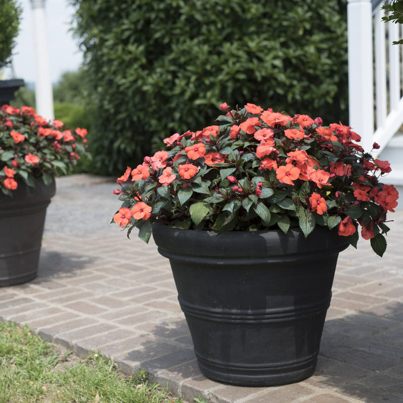 Resin Pot Planter, 15.75" H x 20" W x 20" D, Weathered Terracotta
