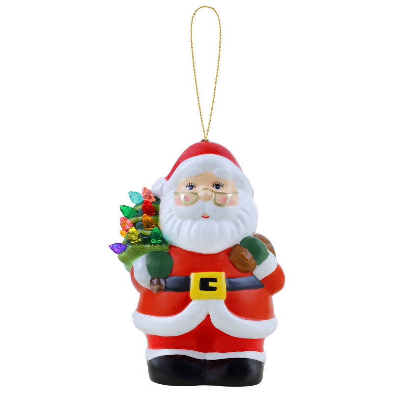 Figurine nostalgique en céramique - Père Noël, H 5,15 po x l 3 po x P 3,55 po