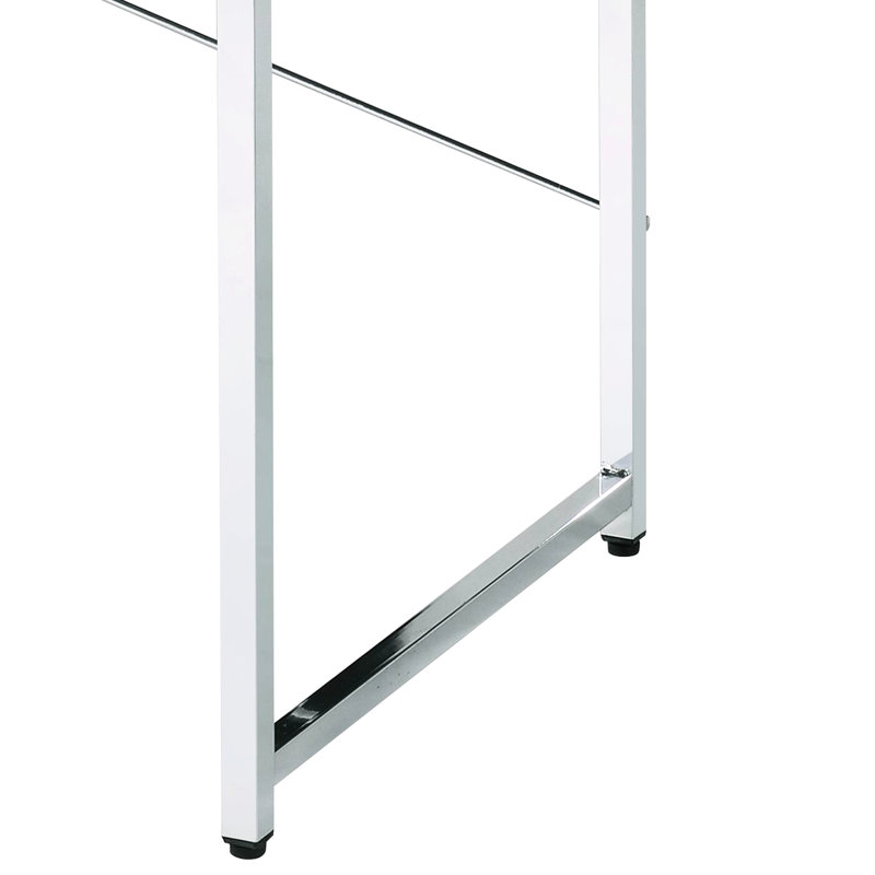 Bureau rectangulaire blanc avec structure tubulaire en métal et surface en placage barre transversale moderne 48,17 po Largeur