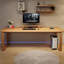Bureau rectangulaire en bois massif Burlywood-375231279