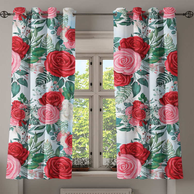 Winston Porter - roses délicates avec œillets - floraison - corail foncé - rose pastel