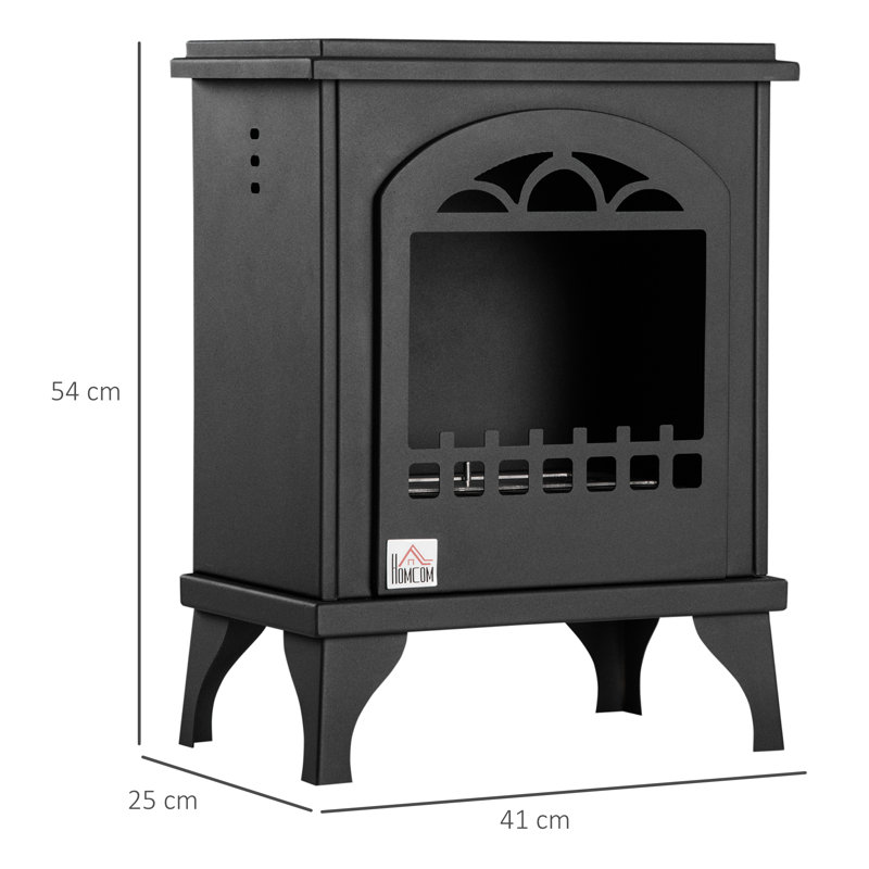 HOMCOM 41cm W Satin Black Ethanol Fire