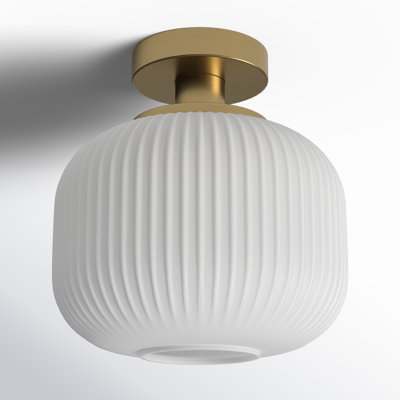 Jan Single Light Glass Semi Flush Mount