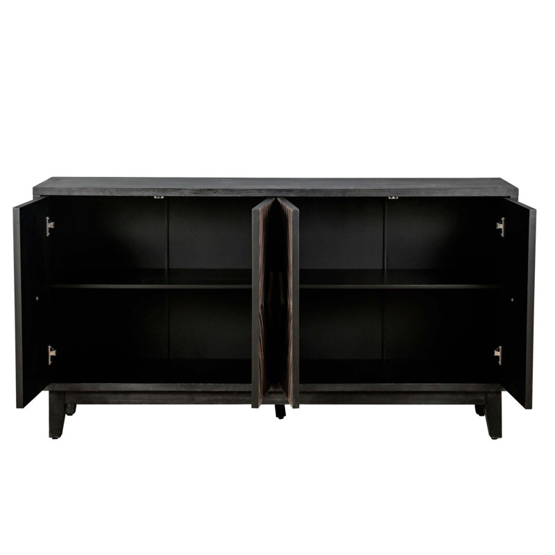 Buffet Mid-Century avec pieds en bois massif