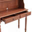 Bureau Marcell en bois d'hévéa de style Mid-Century avec tablette, deux tiroirs et étagères de rangement-134707169
