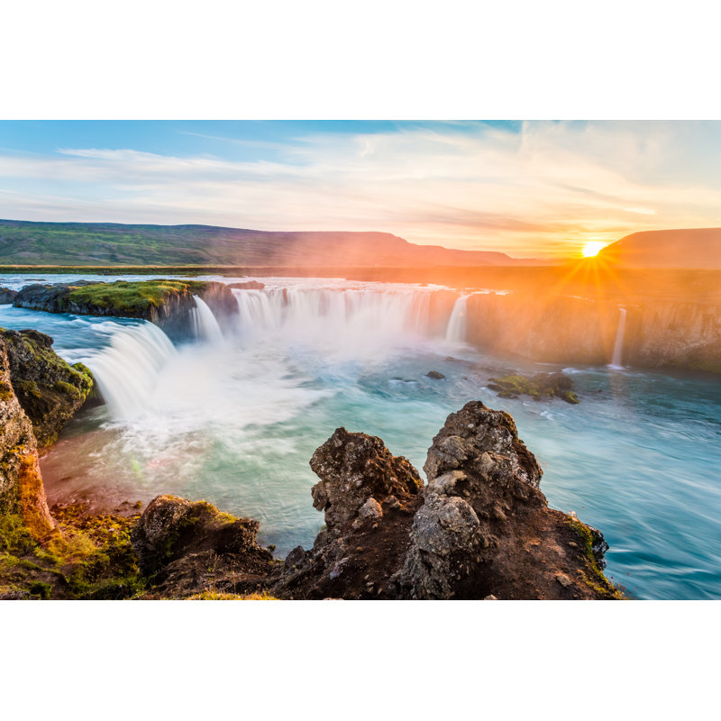 Godafoss Waterfall, Europe - Wrapped Canvas Print, 30cm H x 46cm W x 3.8cm D