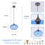 Luminaire suspendu rond 1 lumière à abat-jour bleu en verre 1 lumière