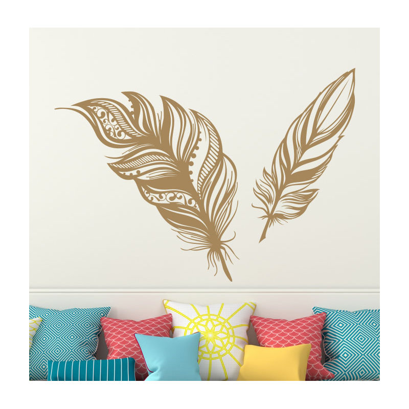 Abstract Non-Wall Damaging Wall Decal, 22" H x 31" W, Light Brown