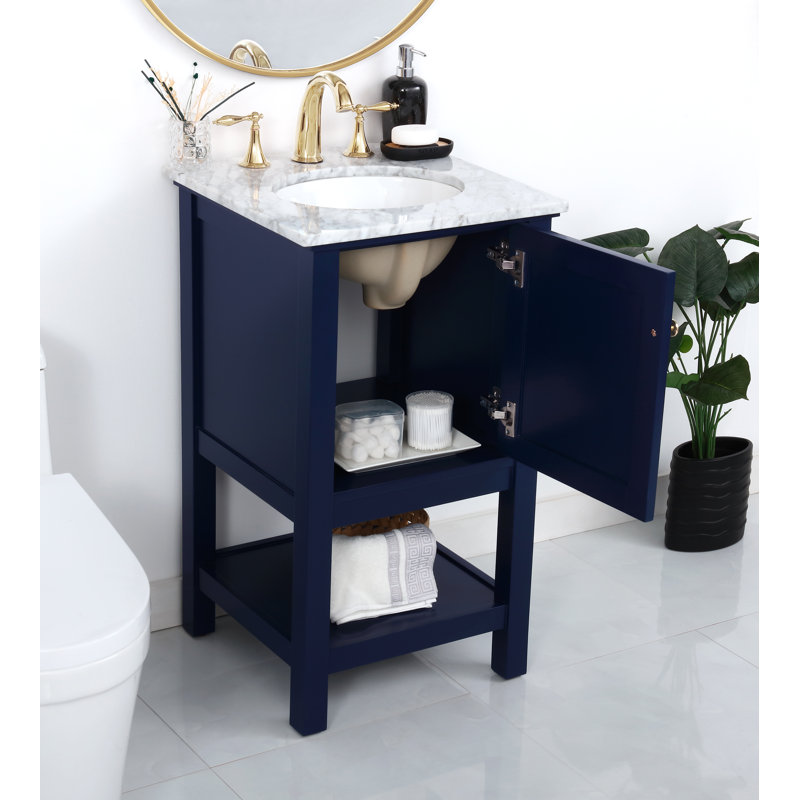 Ensemble de meuble-lavabo simple 19 po Narron, Bleu