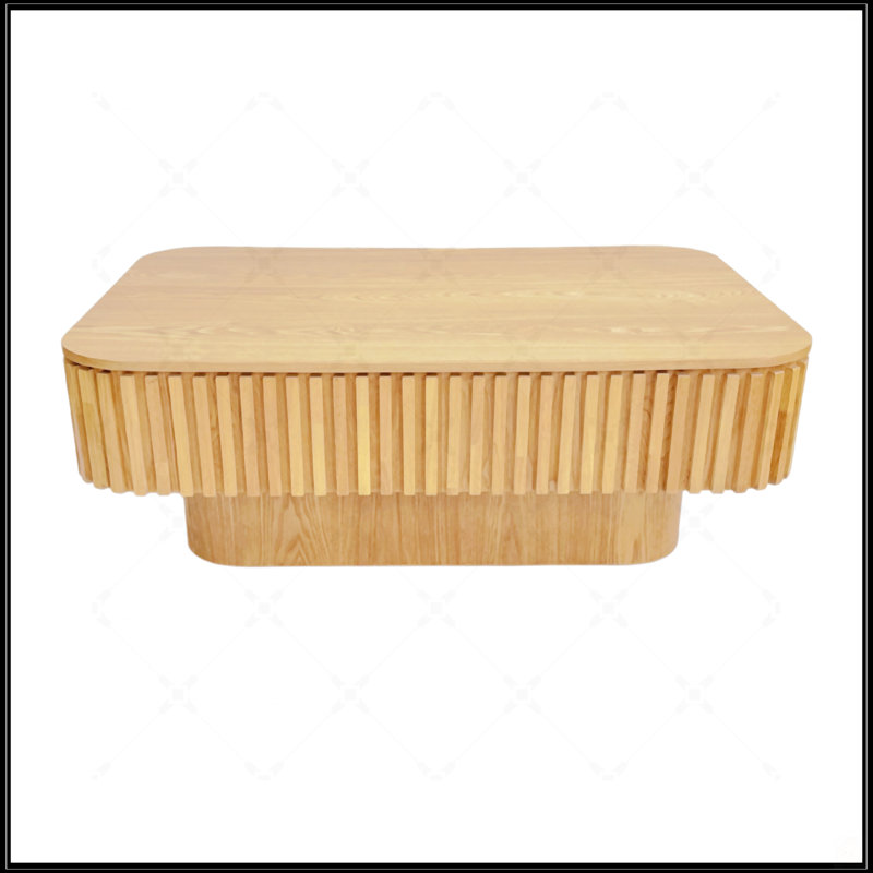 Table basse à plateau relevable 38,6 po, Bois naturel