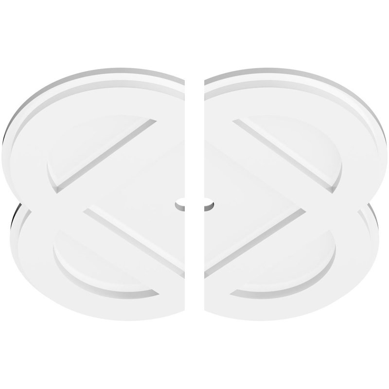 18"OD x 1"ID x 7"C x 1"P Charlotte Architectural Grade PVC Contemporary Ceiling Medallion, Two Piece, 1" H x 18" W x 18" D