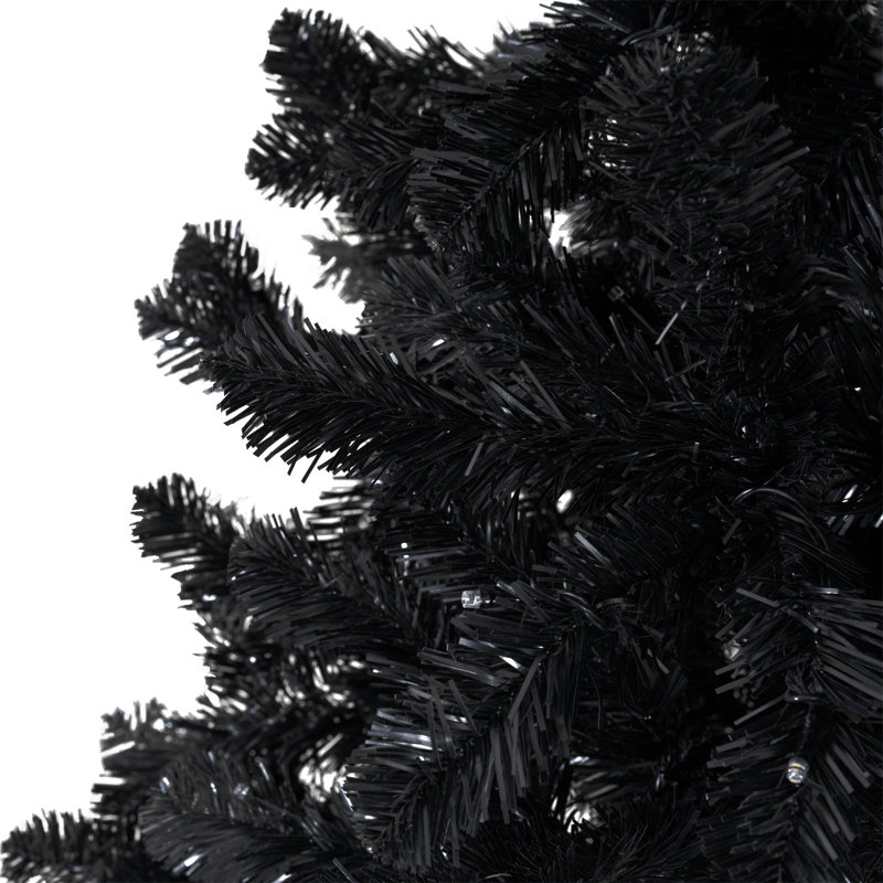 Arbre de Noël artificiel noir pré-éclairé, 6,5 pi