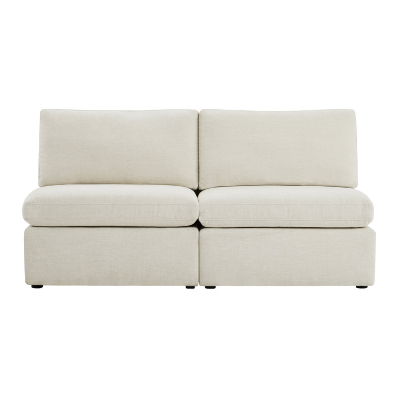 Winfree 68'' Upholstered Modular Armless Sofa, Beige