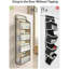 Paquet de 1 organisateur de rangement au-dessus de la porte, organisateur de porte de placard à charge de 35,2 lb, organisateur de salle de bain sans affaissement avec 4 bacs, 6 poches latérales, rangement de porte pour les essentiels de la chambre de bébé, beige