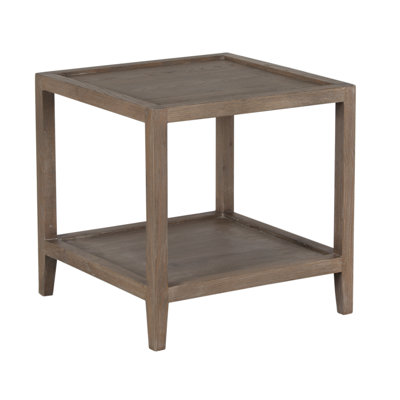 Table de bout en bois de chêne blanc massif Chaidez, brun