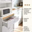 Armoire de cuisine avec présentoir en porcelaine de 22,7 pouces de large avec rangement, tablette à micro-ondes et tiroir à ustensiles de cuisine-116087307