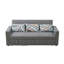 Canapé-lit 1 pièce en tissu gris moelleux