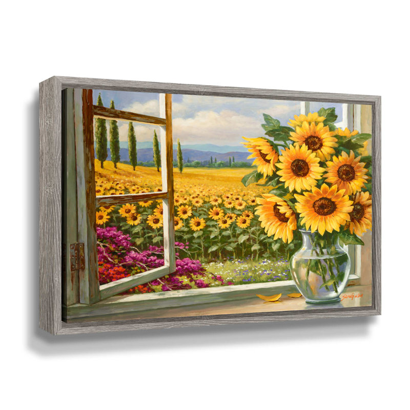 Arezo " Harvest Time " Painting Print, 18" x 24", White Wash Floater Frame